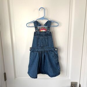 Mini Boden Denim Jumper Overalls Skirtall Pinafore Size 3-4Y
